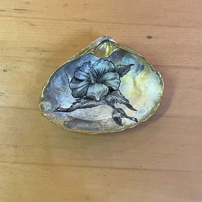 handpainted shell jewelry dish