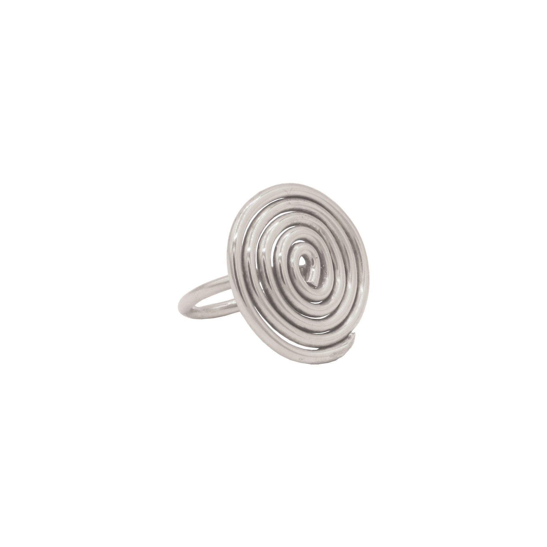 Sterling silver spiral statement ring