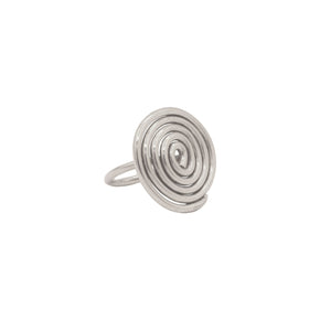 Sterling silver spiral statement ring