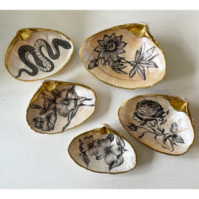 handpainted shell jewelry dish