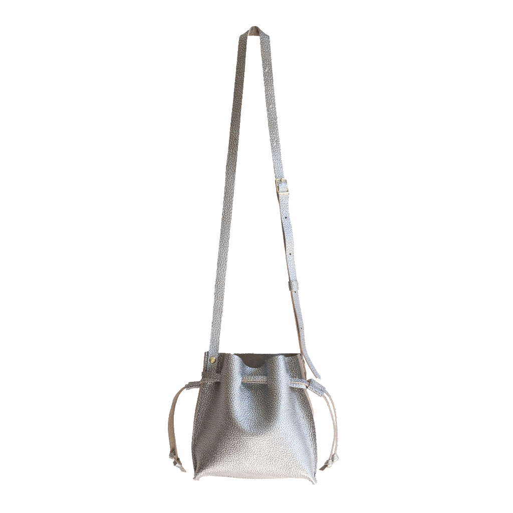 Mini Bucket Bag in Silver