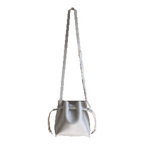 Gunmetal silver bucket bag