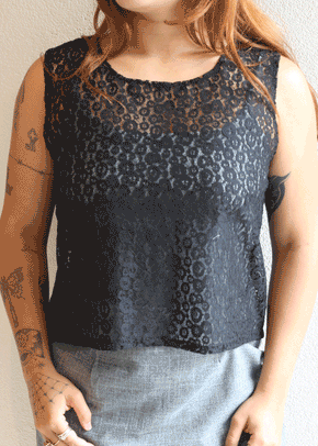 Black lace sleeveless top