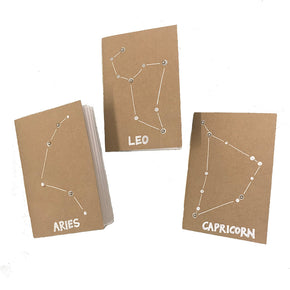 Constellation Astrology Star Sign Blank Notebooks made in Brooklyn
