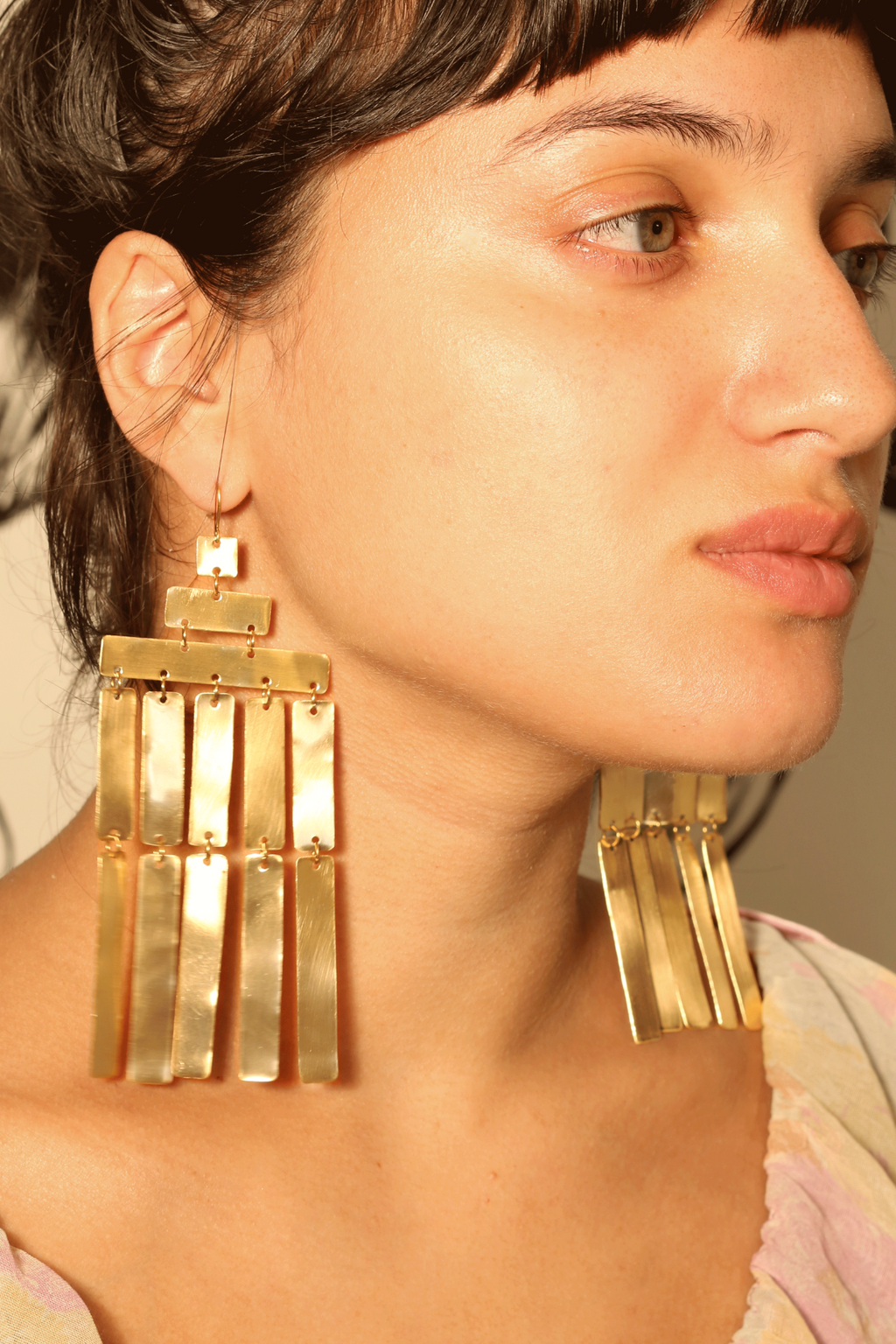 brass chandelier earrings