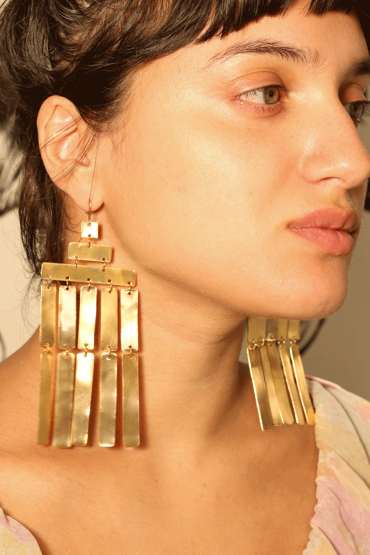 Brass Chandelier Earrings