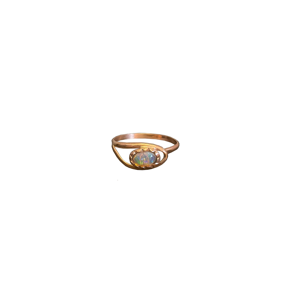 14k gold opal stacking ring