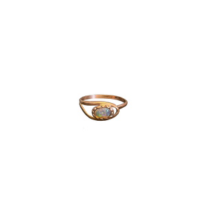 14k gold opal stacking ring