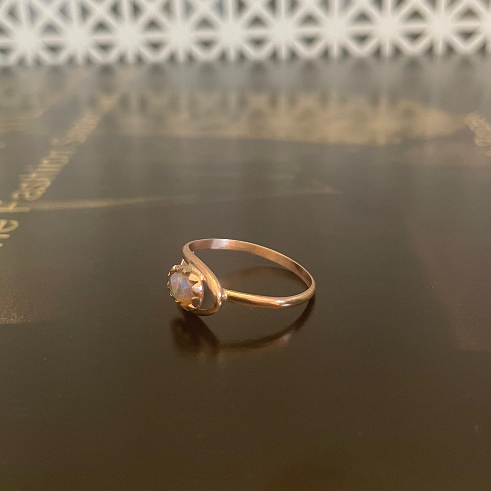 14k gold opal stacking ring