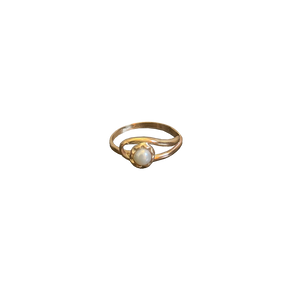 14k gold pearl stacking ring made in USA