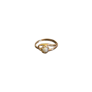 14k gold pearl stacking ring made in USA