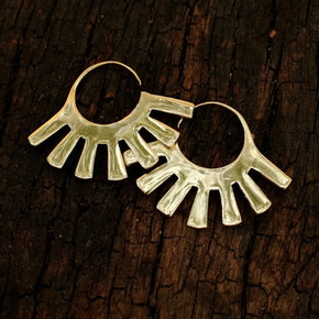 Brass Sun Ray Earring