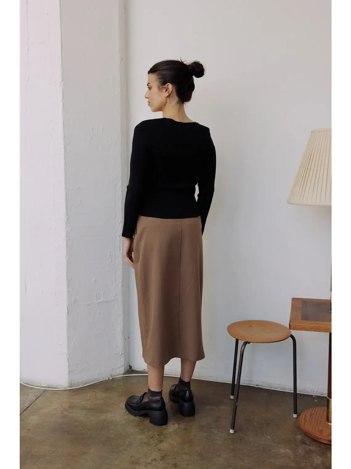 black midweight knit sweater top