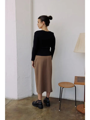 black midweight knit sweater top