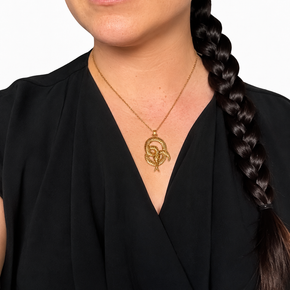 Serpentine Necklace - 18K Gold