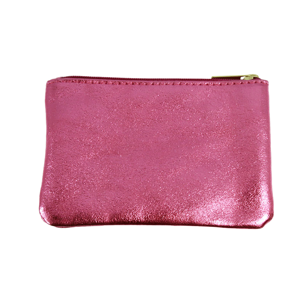 Metallic Leather Mini Pouches