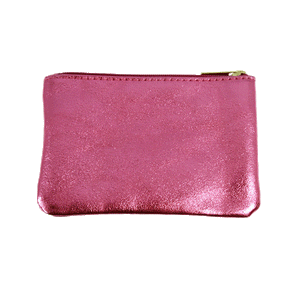 Metallic Leather Mini Pouches