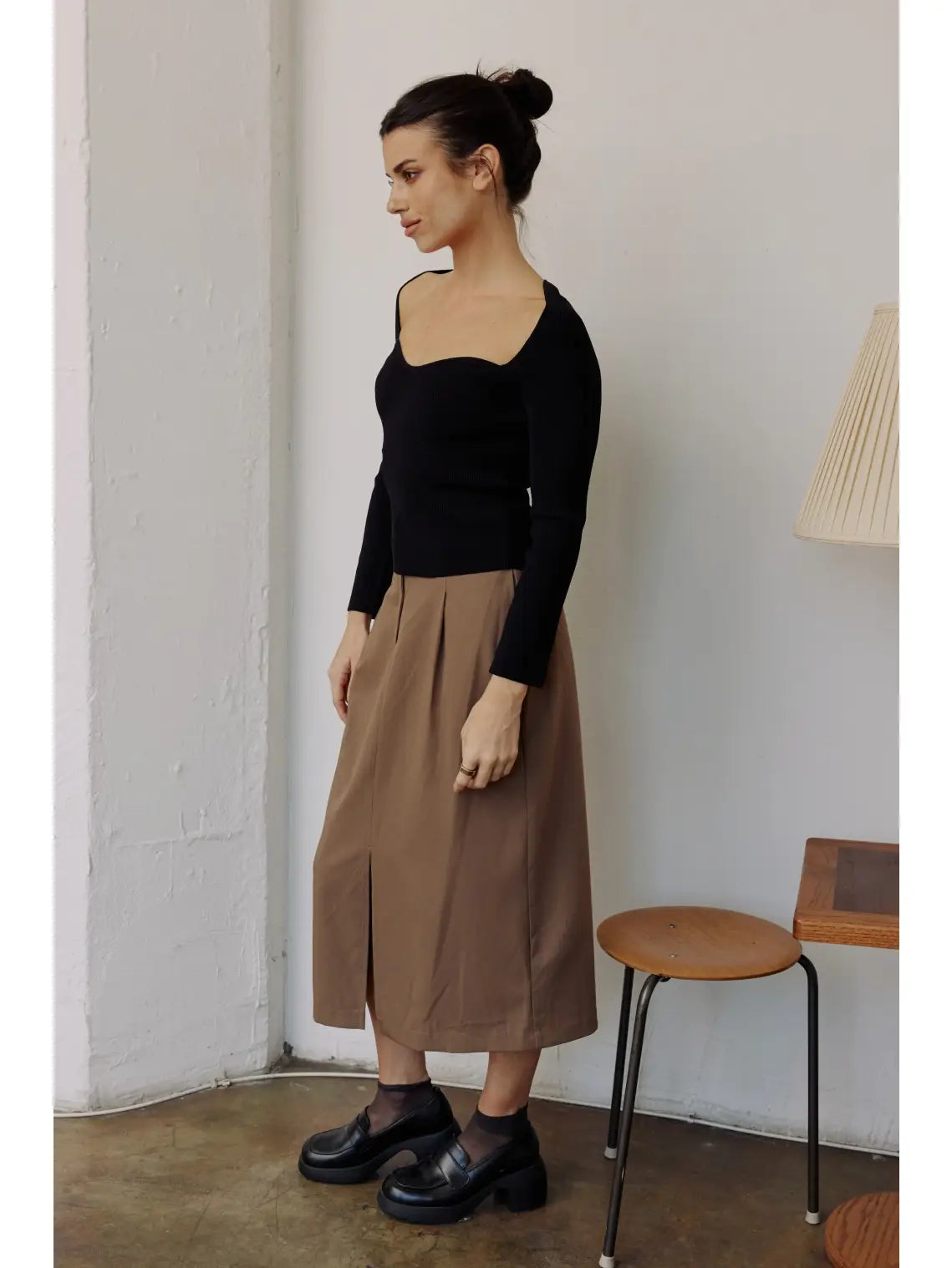 black midweight knit sweater top