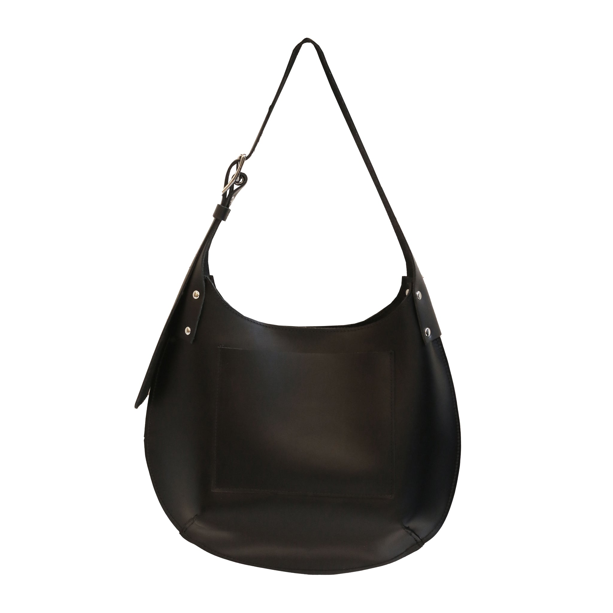noir black leather hobo