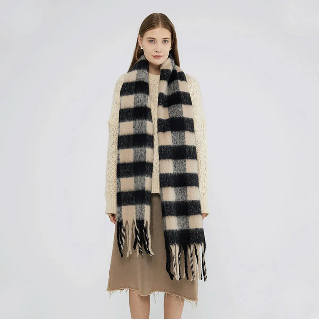 Plaid Mohair Scarf