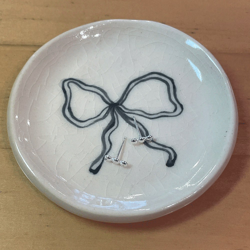 beaded bar stud earrings