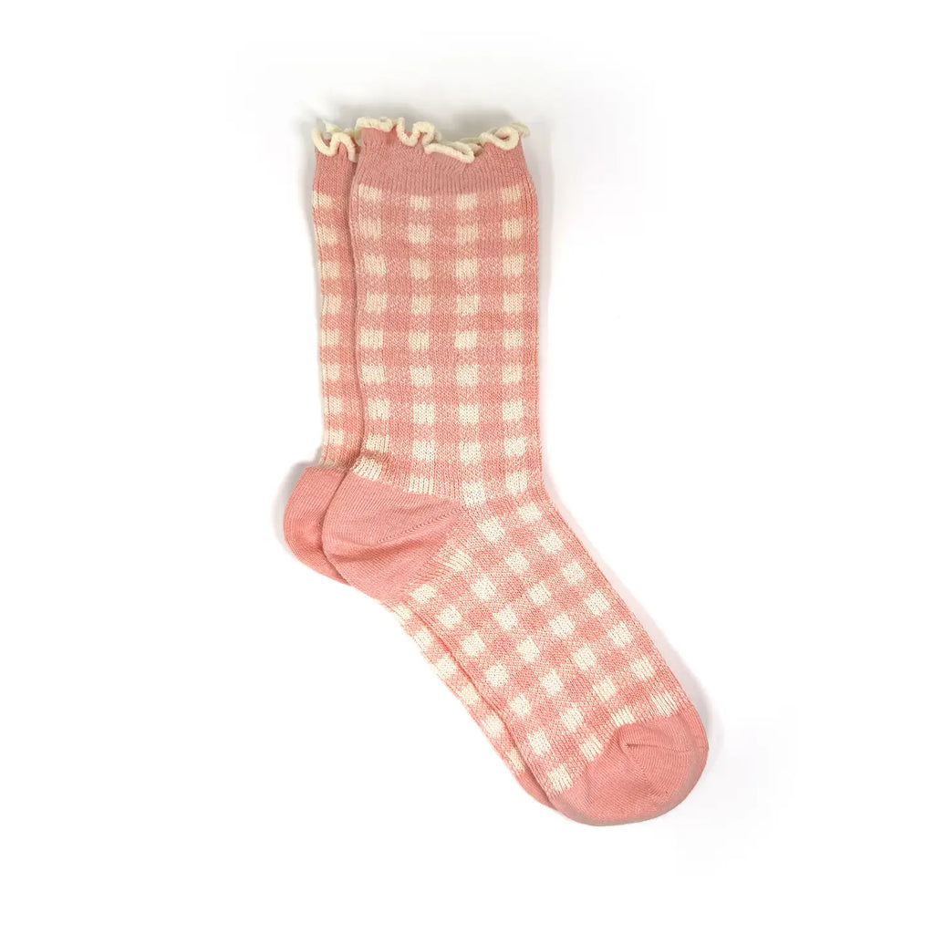 pink frilly cuff socks