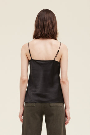 Satin Raw Edge Tank Top