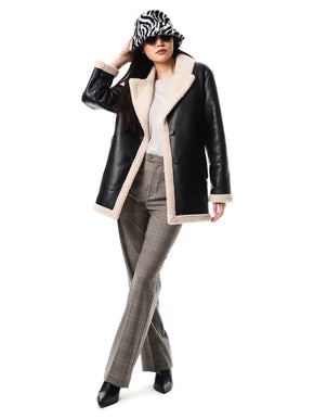 Faux Sherpa Leather Jacket