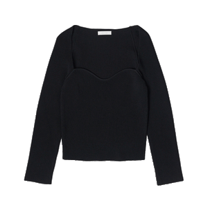 black midweight knit sweater top