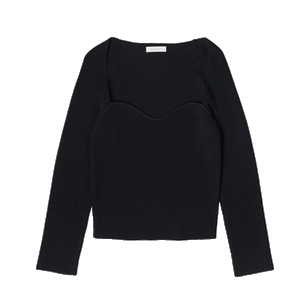 black midweight knit sweater top