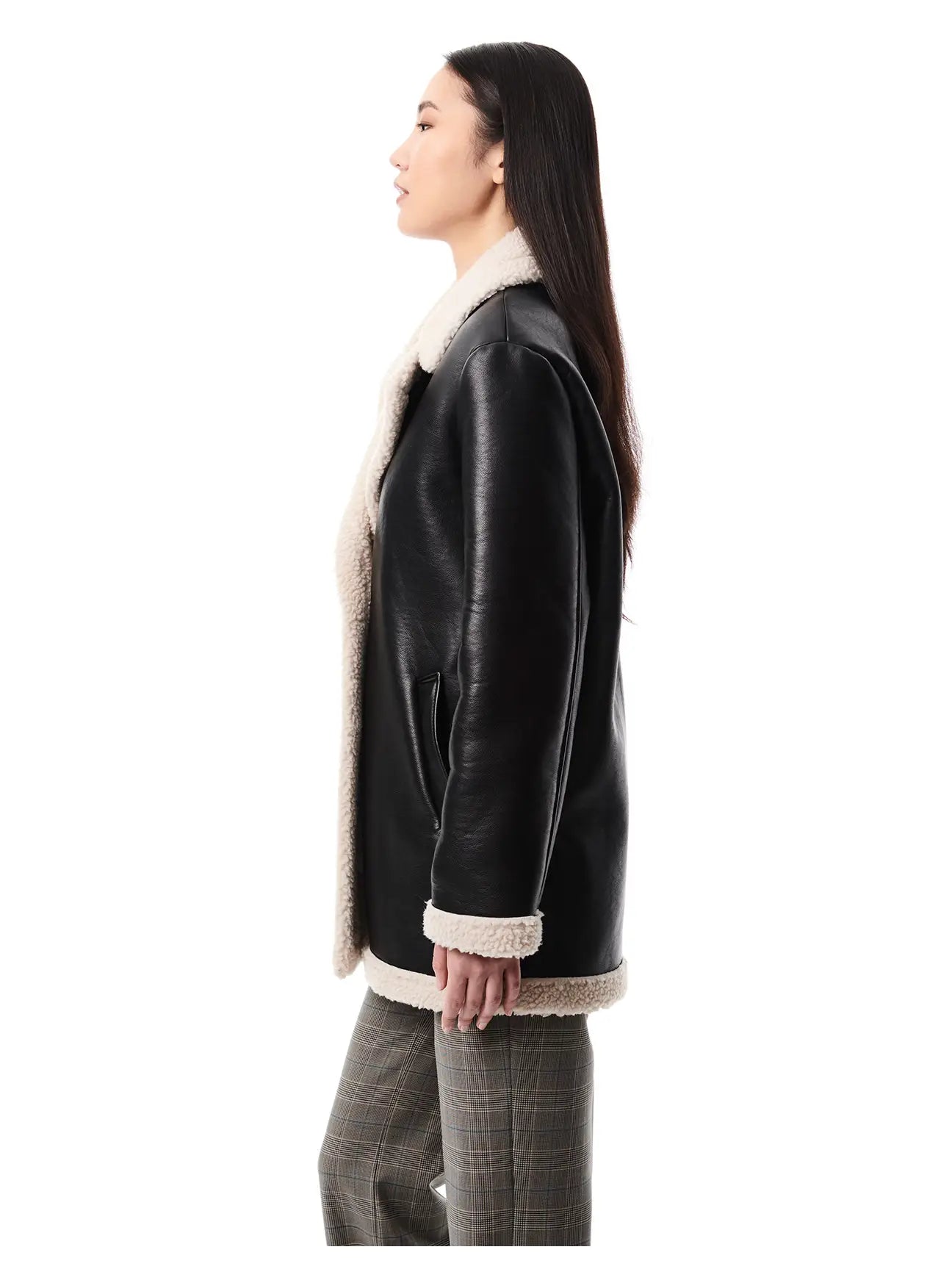 Faux Sherpa Leather Jacket