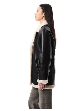 Faux Sherpa Leather Jacket