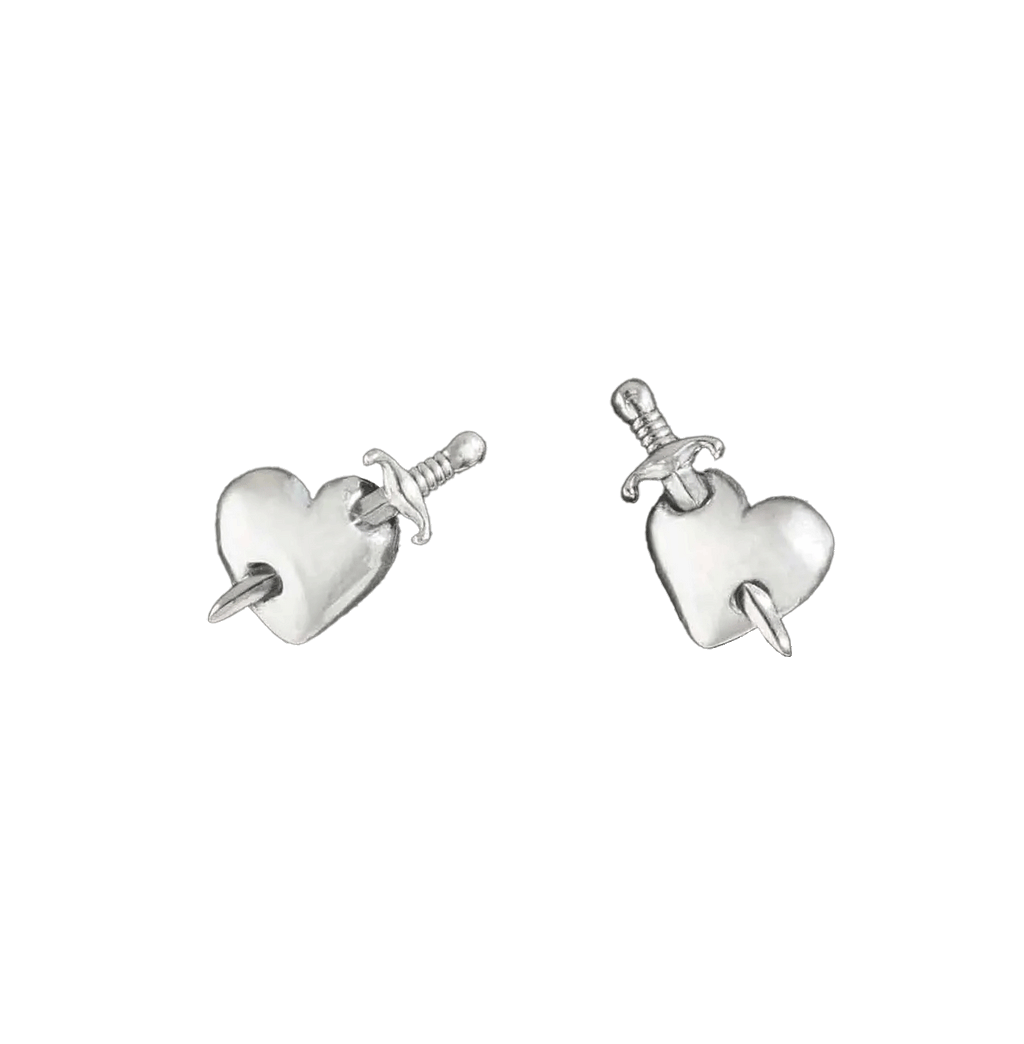 Heart Dagger Studs