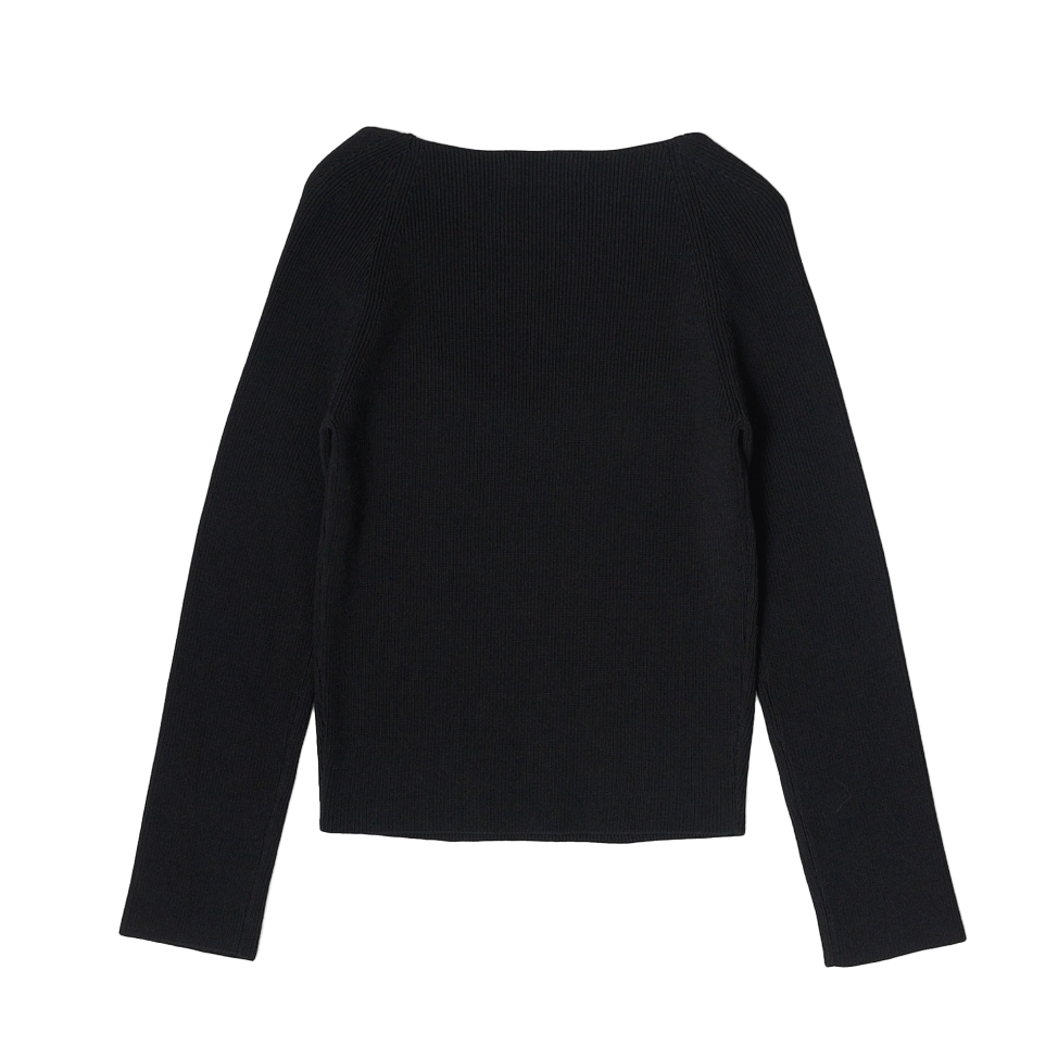 black midweight knit sweater top