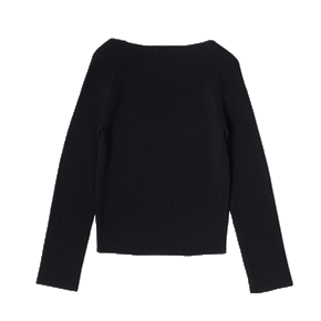 black midweight knit sweater top
