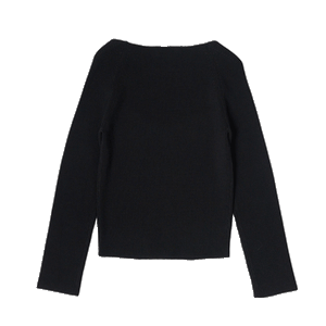 black midweight knit sweater top