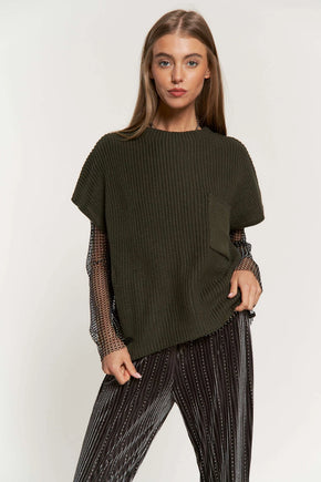 Mock Neck Knit Sweater