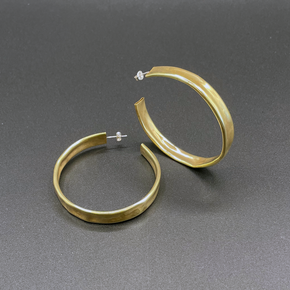 Large Brass Hollow Hoops