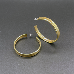 Large Brass Hollow Hoops