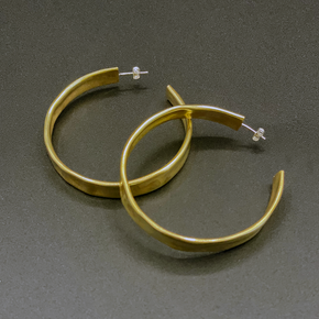 Large Brass Hollow Hoops