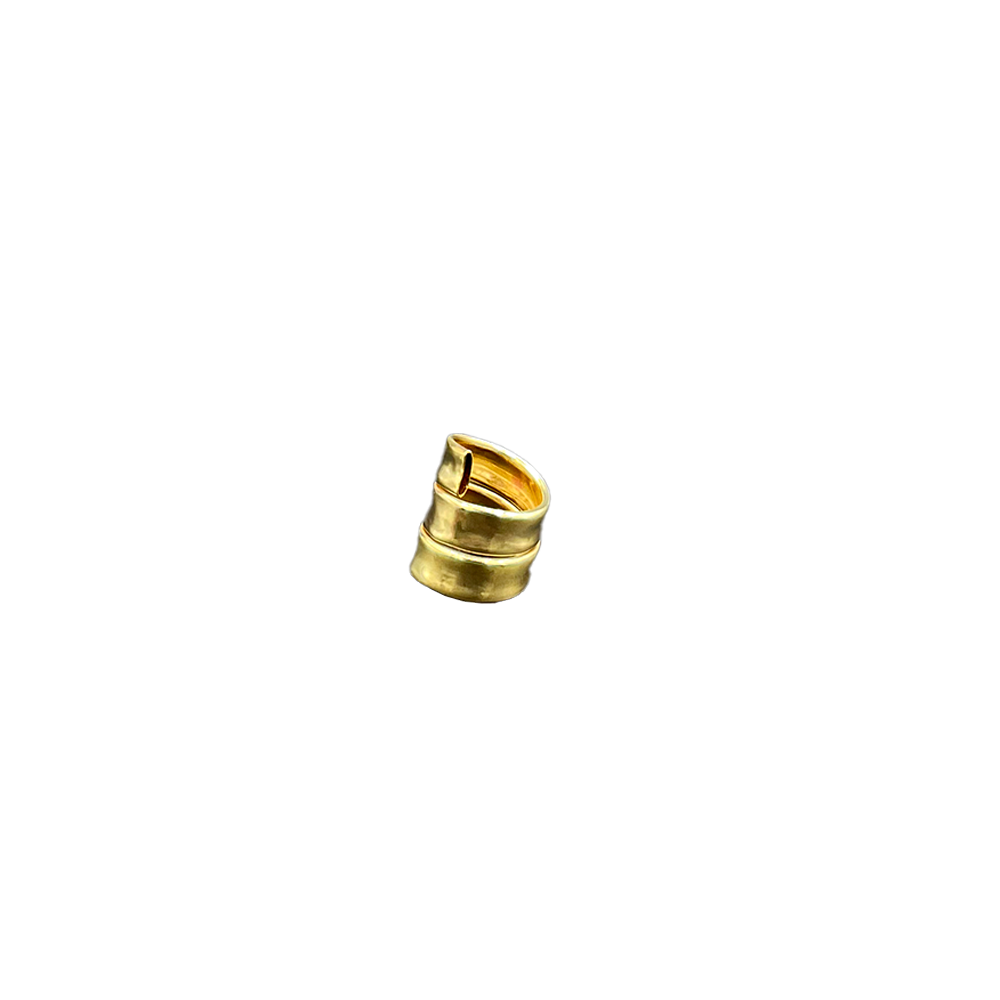 Hollow brass wrap ring made in brooklyn