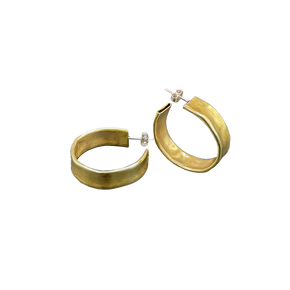 Small Brass Hollow Hoops made in Brooklyn