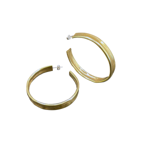 Large Brass Hollow Hoops