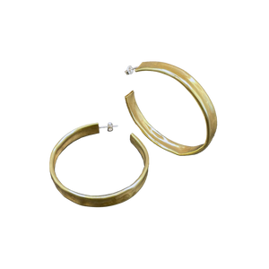 Large Brass Hollow Hoops