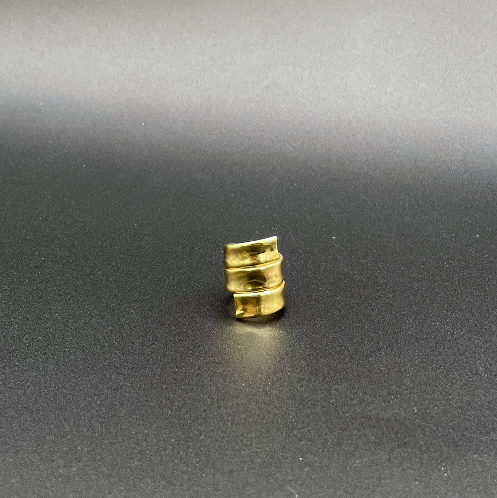 Hollow brass wrap ring made in brooklyn