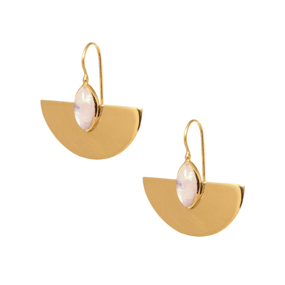 Brass Stone Shine Earring