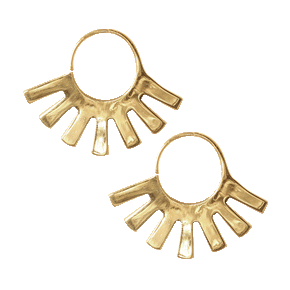 Brass Sun Ray Earring