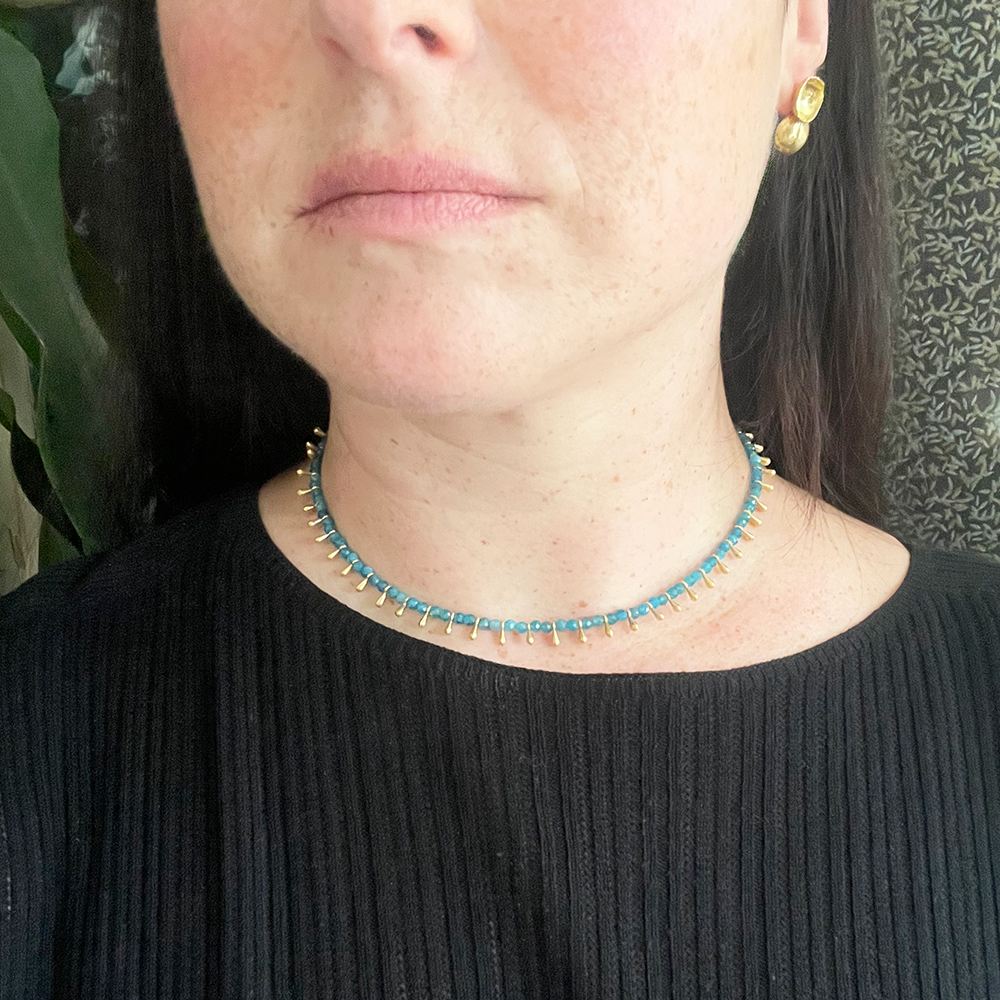 Blue Apatite Drop Necklace