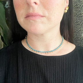 Blue Apatite Drop Necklace