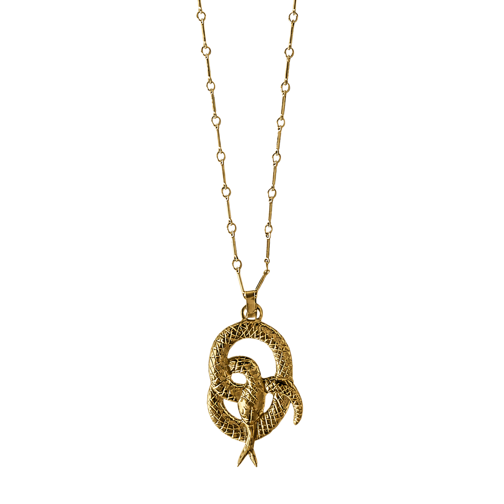Serpentine Necklace - Brass